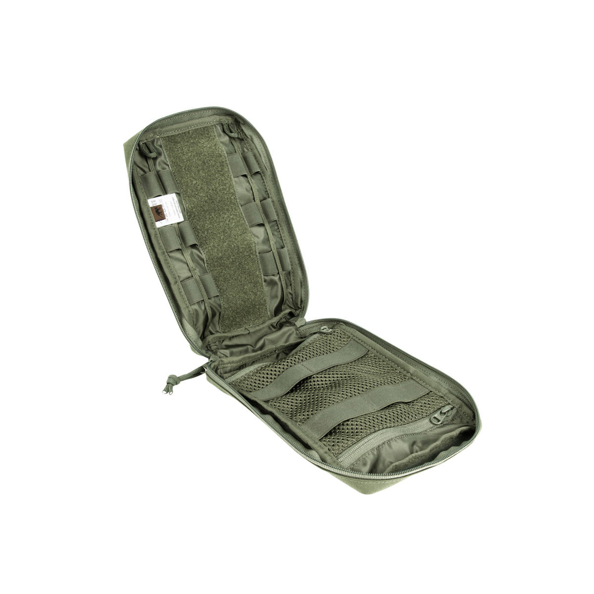 Extra wide zipped opening Zip compartment on the front Flat mesh pockets inside Elastic loops Hook-and-loop strips for name tag Strap system to hold additional equipment Hook-and-loop patch on the inside (loop) MOLLE Reverse System Needs four MOLLE loops www.defenceqstore.com.au