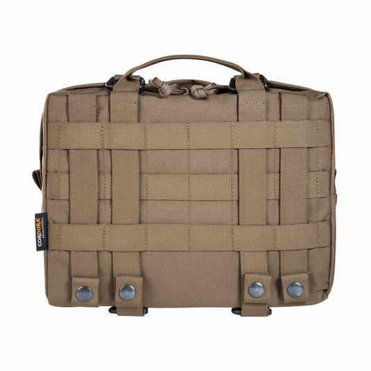 Large accessory and lid pouch. The TT Tac Pouch 10 MKII is designed as a MOLLE affixed pouch for the TT Base Pack 52 and TT Base Pack 75, though can also be used with other backpacks or as a large hip pouch. Twin compression straps contain goods in transit, and a MOLLE front provides adaptability. www.defenceqstore.com.au