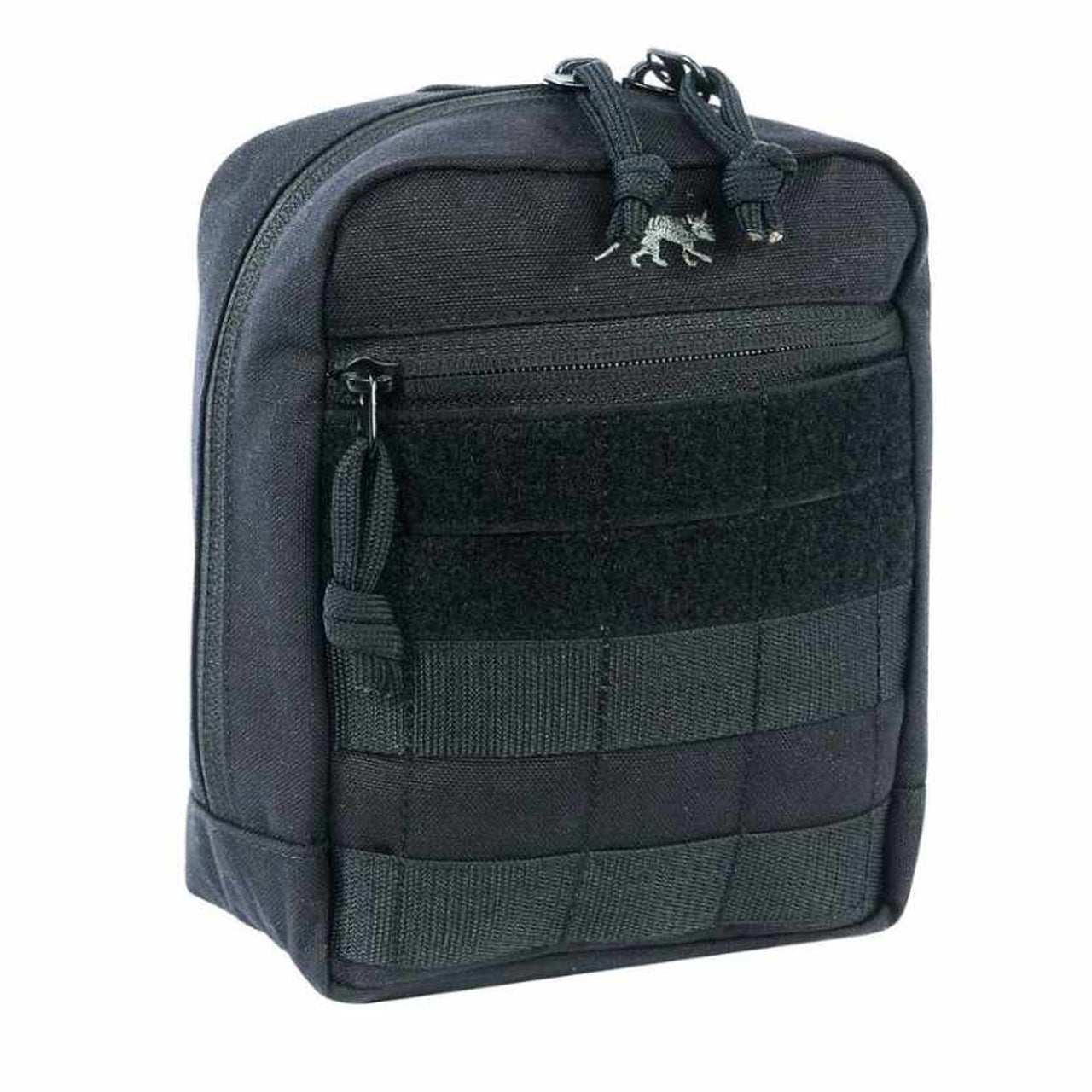 Elevate your tactical gear to a whole new level with the Tasmanian Tiger Tactical Pouch 6! Enjoy the convenience of the MOLLE snap button system, extra-wide zipped opening, and hook-and-loop strips for personalisation. www.defenceqstore.com.au  black front view