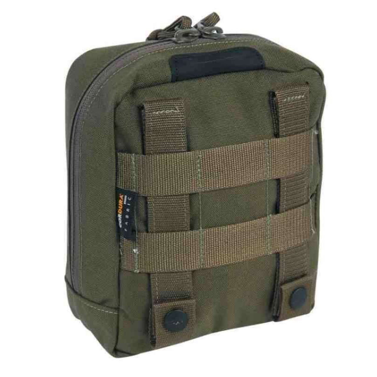 Elevate your tactical gear to a whole new level with the Tasmanian Tiger Tactical Pouch 6! Enjoy the convenience of the MOLLE snap button system, extra-wide zipped opening, and hook-and-loop strips for personalisation. www.defenceqstore.com.au  olive back view