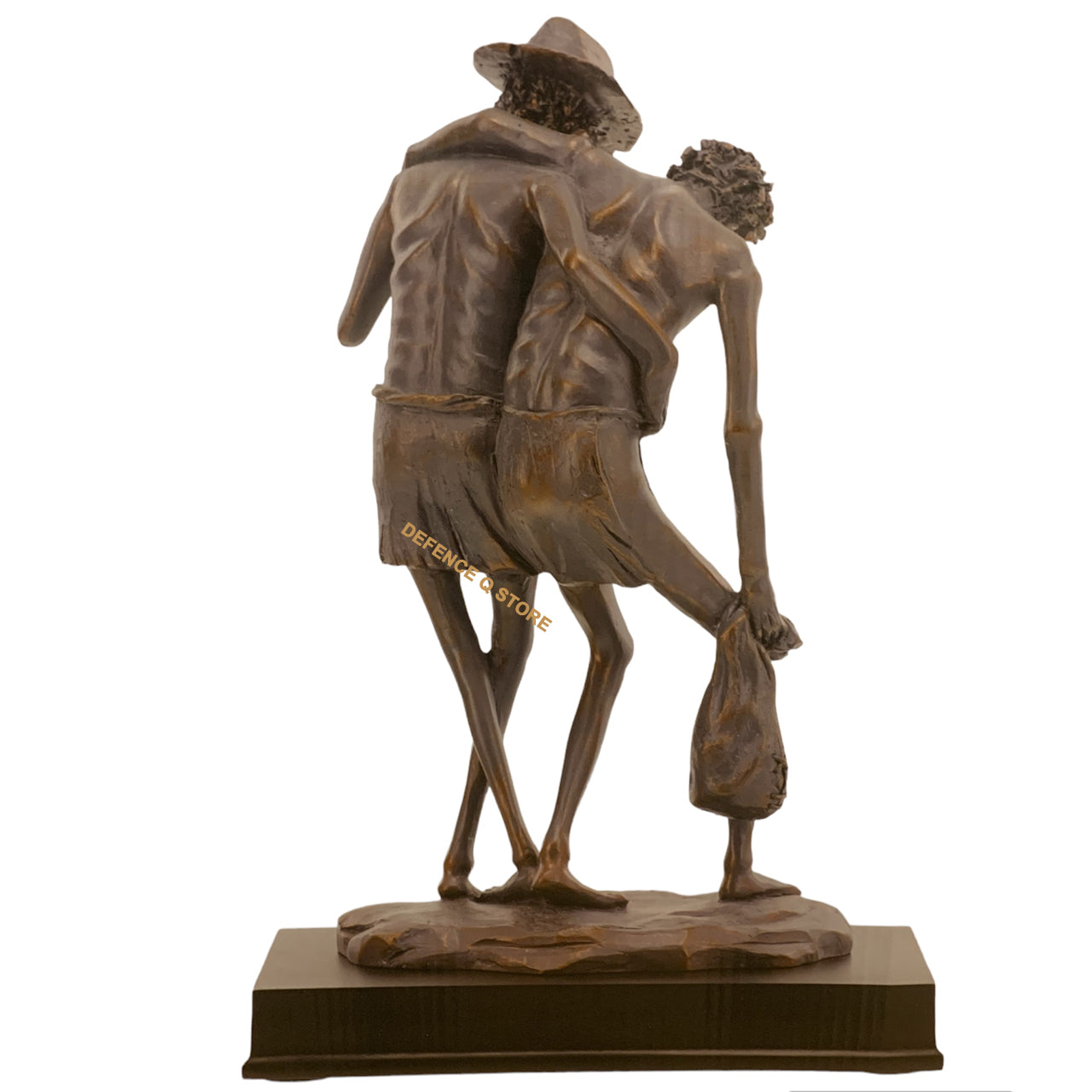 This figurine, commemorating the Sandakan prisoner of war camp in Borneo, pays tribute to the Australian and British victims of Japanese brutality in World War II. A solemn promise to remember the truth, it stands for all nations who lost loved ones to the cruelty of Japanese camps. www.defenceqstore.com.au