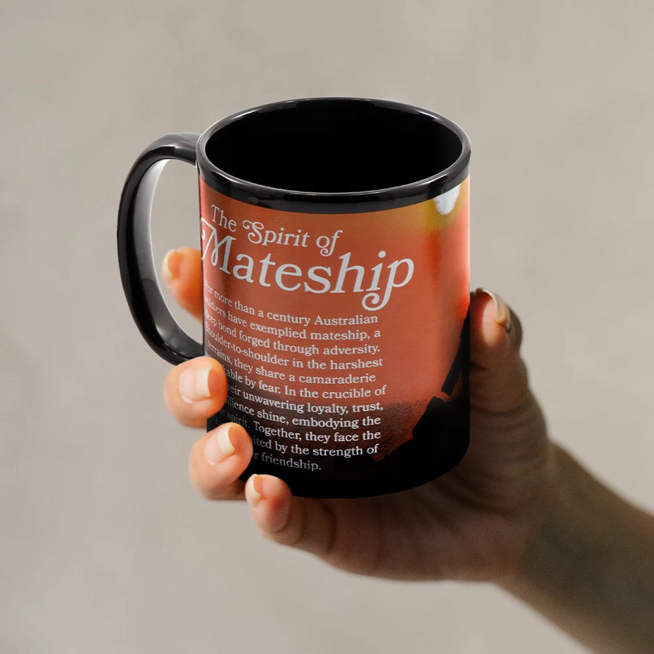 Introducing "The Spirit of Mateship Coffee Mug" – a tribute to the indomitable spirit of Australian soldiers who have exemplified the essence of mateship for over a century. www.defenceqstore.com.au