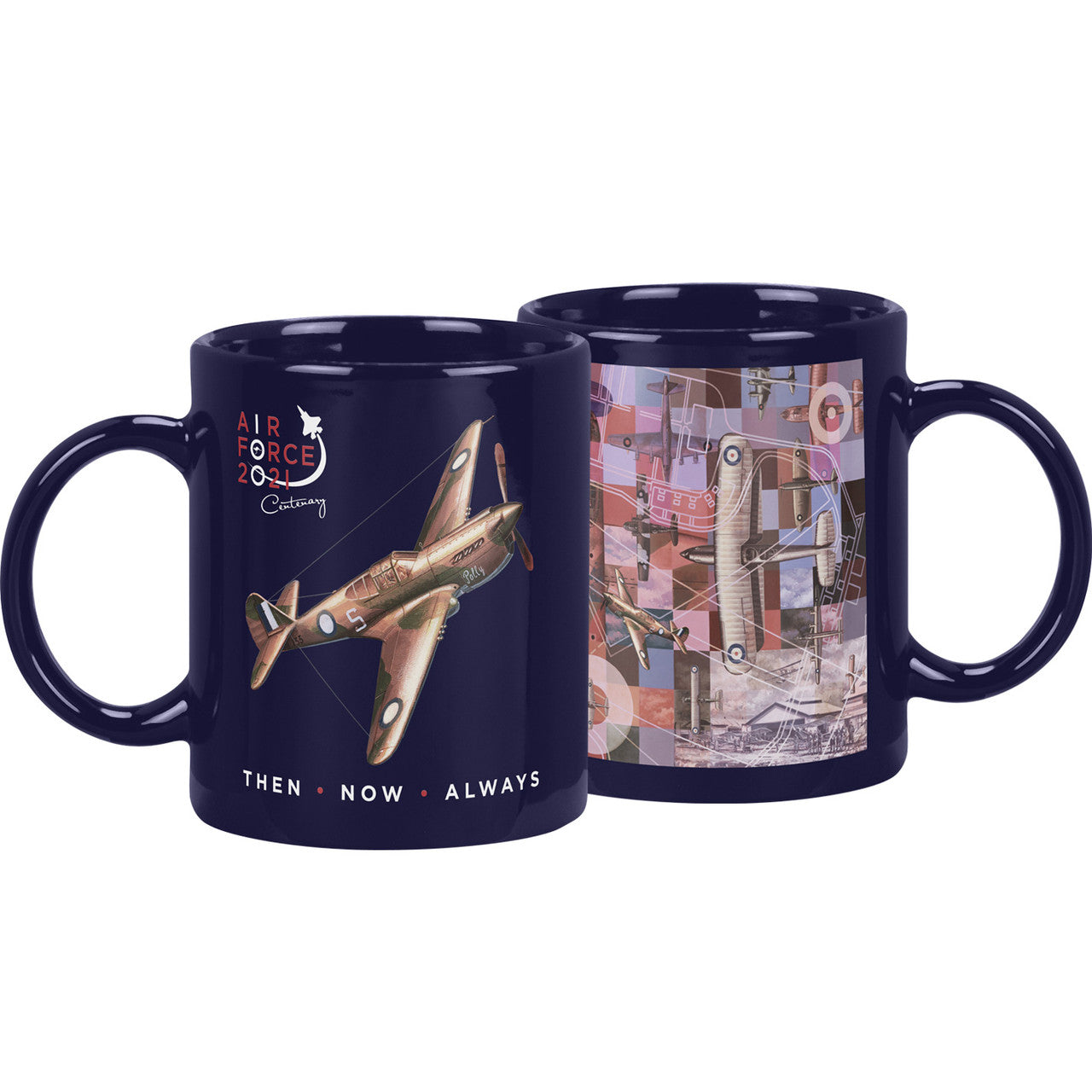 Introducing a collection of four limited edition coffee mugs featuring excerpts from the stunning artwork by Drew Harrison, commemorating the past 100 years of the Air Force. www.defenceqstore.com.au