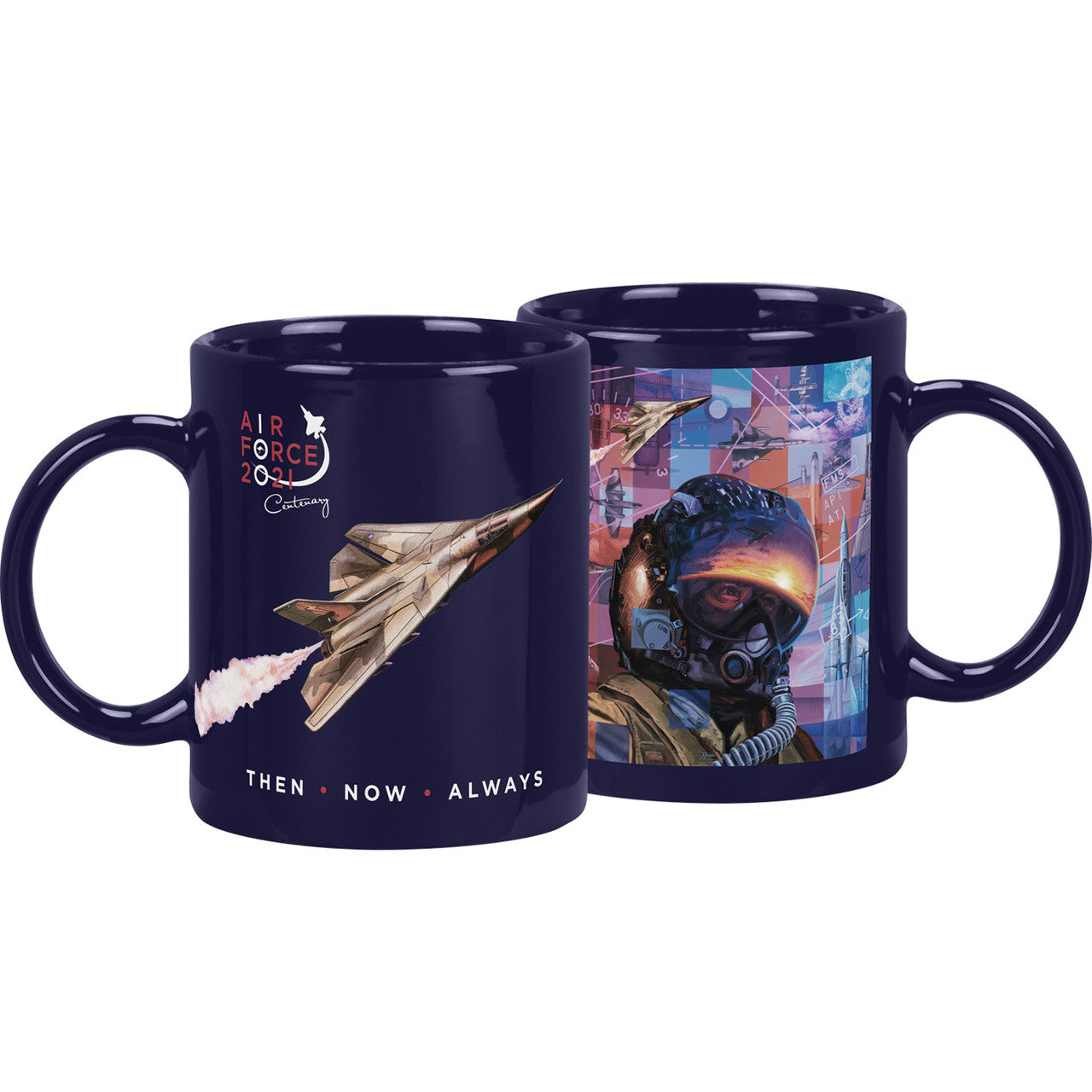 Introducing a collection of four limited edition coffee mugs featuring excerpts from the stunning artwork by Drew Harrison, commemorating the past 100 years of the Air Force. www.defenceqstore.com.au