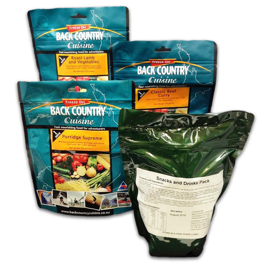 Lightweight and compact, Back Country Cuisine Ration Packs meet the energy and nutrient needs for the day-long adventure. Preparation of the Ration Packs is simple - just add water. www.defenceqstore.com.au