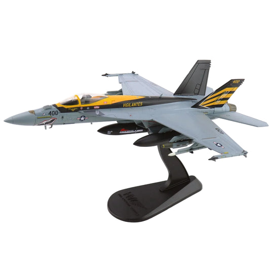 This HA5144 is a 1/72 scale diecast model of the Boeing F/A-18E Super Hornet. It accurately replicates aircraft number 166828 flown by the VFA-151 ‘Vigilantes’ aboard the USS Abraham Lincoln in 2021 www.defenceqstore.com.au