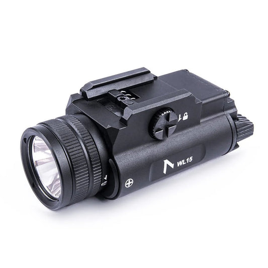 The WL15 Tactical Weapon Light is designed for professional tactical applications, delivering a powerful 1200-lumen output for high-visibility illumination in critical environments. www.defenceqstore.com.au
