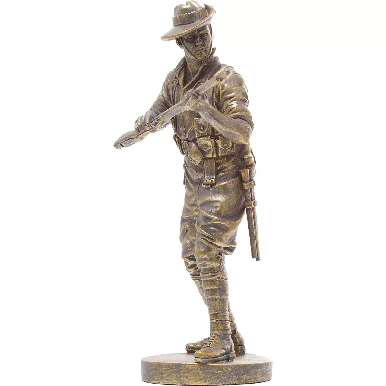 The sensational collector's edition of our fantastic WW1 Digger Miniature figurine. Only 100 of the WW1 Digger Miniature figurines feature this unique gold finish, creating the Collector's Gold Edition. www.defenceqstore.com.au