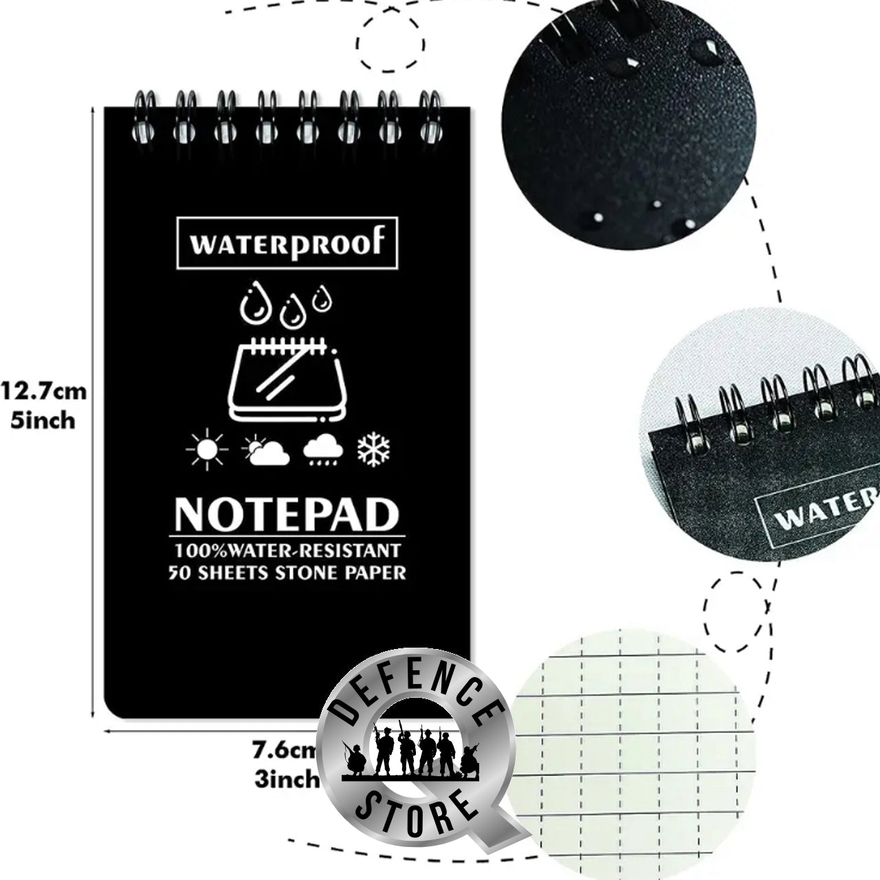 the back cover doubles as an emergency ruler for quick and accurate measurements in both inches and centimeters. Order now and experience the innovative features of this impressive product! www.defenceqstore.com.au