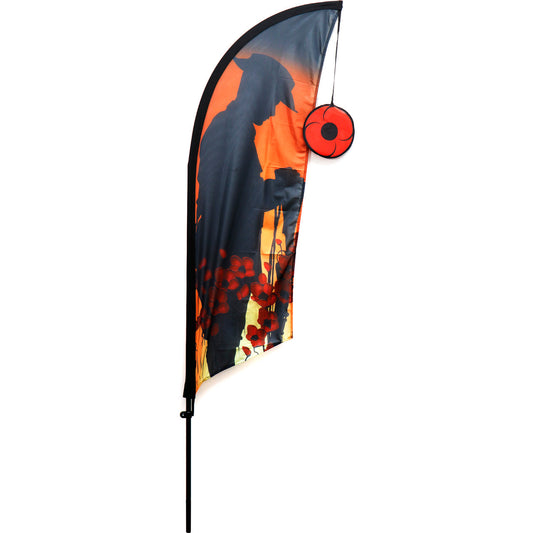 The We Will Remember Them Lawn Flag is a powerful symbol of commemoration and remembrance. It is designed to honour those who have served and sacrificed for our country. www.defenceqstore.com.au