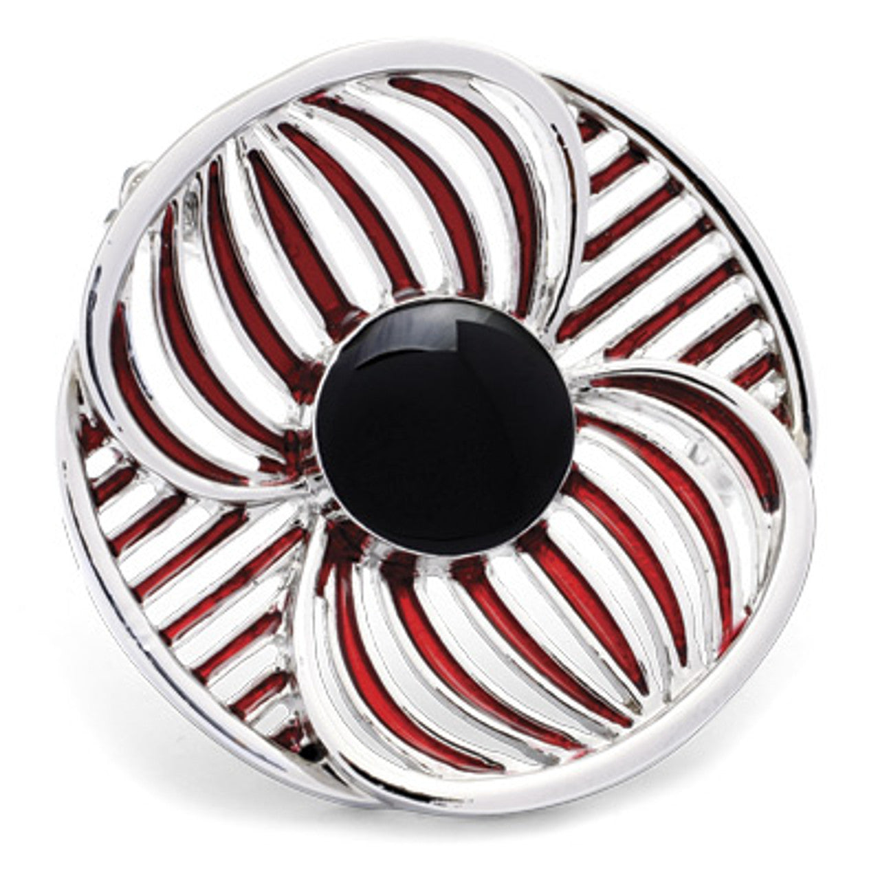 This fashionable stylised poppy-brooch is a timeless piece that will add a touch of elegance to any outfit. The rich red and black enamel over silver gives it a sophisticated and stylish look. Whether you're dressing up for a special occasion or adding a touch of glamour to your everyday attire, this brooch is the perfect accessory.  www.defenceqstore.com.au