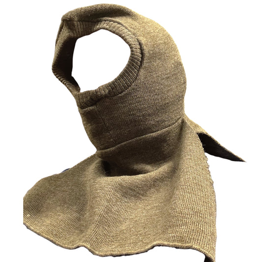 Stay warm and protected with our premium 100% wool balaclava in classic green. Crafted from pure merino wool, this full-face covering delivers exceptional insulation and breathability in harsh conditions. www.defenceqstore.com.au