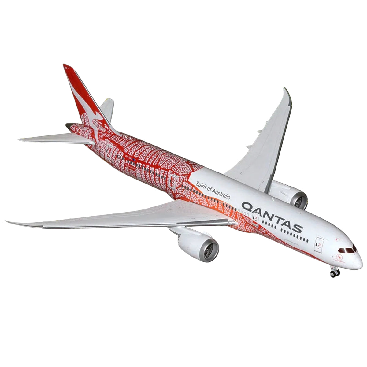 Boeing 787-9, construction number 38504, was delivered to Qantas Airways as VH-ZND in 2018 as part of the airline's fleet modernization program. The aircraft operates long haul routes from Sydney and Melbourne to destinations in Asia, the United States, and South America, gradually replacing older 747s and A380s on selected services. www.defenceqstore.com.au
