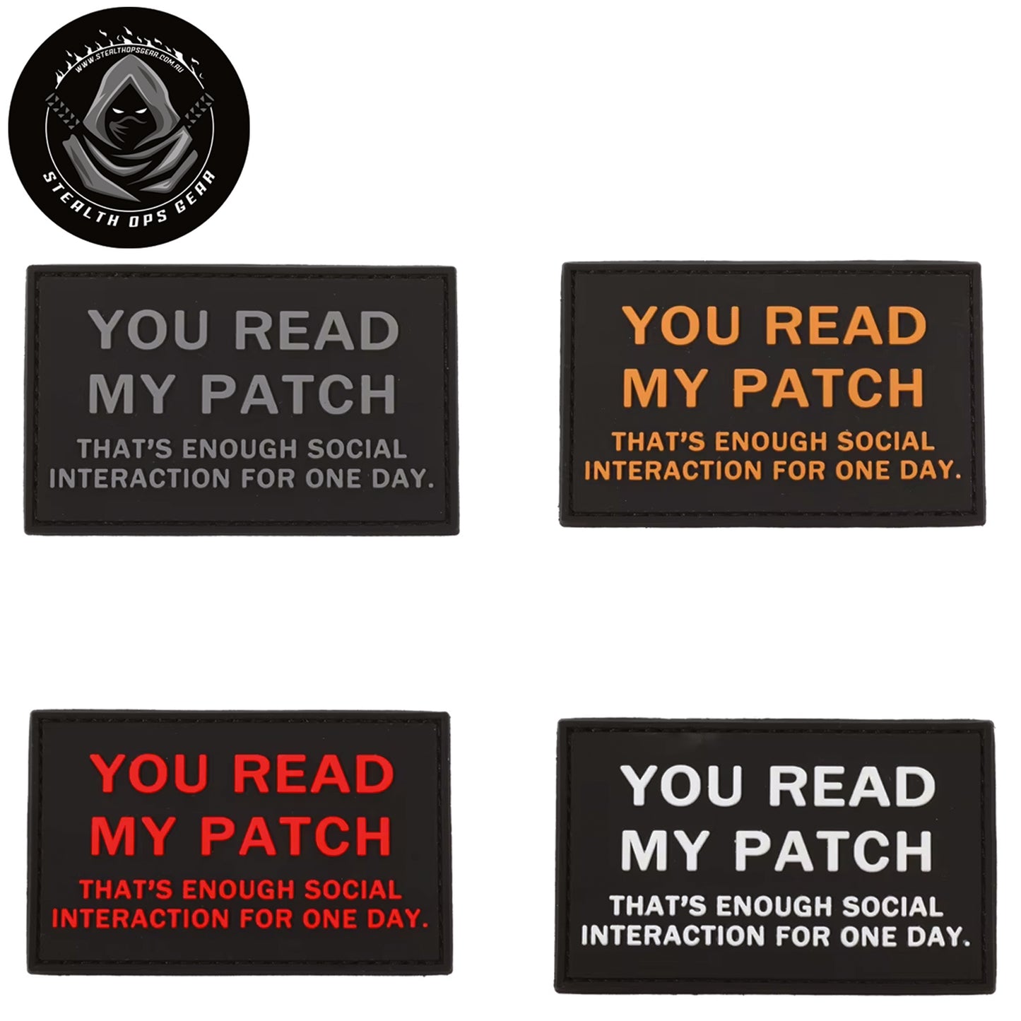 You Read My Patch Morale Patch PVC - Stealth Ops Gear. This bold PVC morale patch delivers attitude and authenticity to your tactical gear, backpack, or everyday carry. At 8x5cm, it's sized perfectly for visibility without overwhelming your setup. www.defenceqstore.com.au