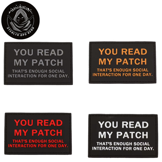 You Read My Patch Morale Patch PVC - Stealth Ops Gear. This bold PVC morale patch delivers attitude and authenticity to your tactical gear, backpack, or everyday carry. At 8x5cm, it's sized perfectly for visibility without overwhelming your setup. www.defenceqstore.com.au