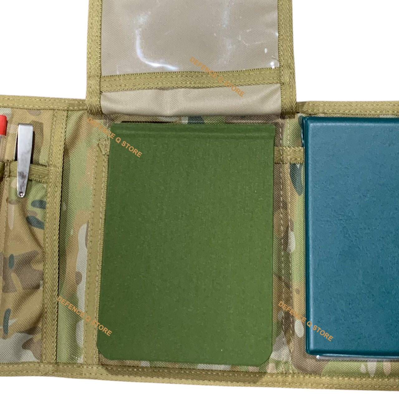 Elevate your field administration game with this essential AMCU notebook cover. With space for a notebook, two viewee twoee, and three writing utensils, it's a practical and organized solution. Plus, the middle flip panel provides storage for crucial documents on both sides. www.defenceqstore.com.au