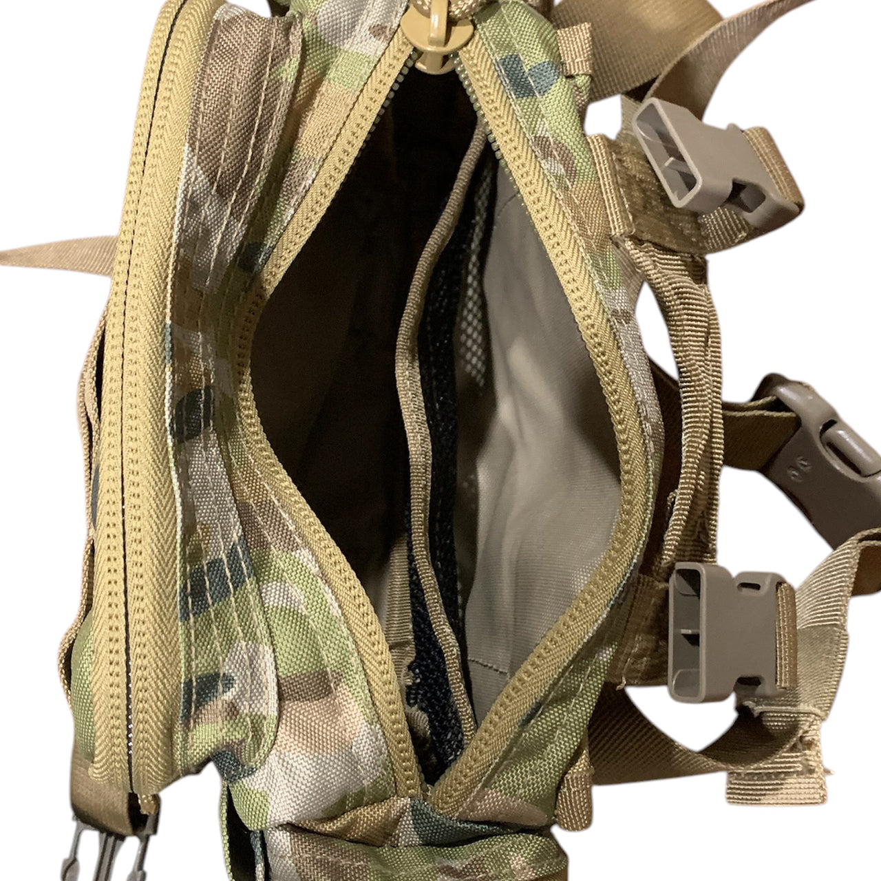 Elevate your outdoor adventures with the AMCU Waist Bag With MOLLE Adaptability! This versatile bum bag features convenient side and front pockets, as well as MOLLE fittings and x2 straps for ultimate functionality. The top compression strap/handle and waist belt ensure a secure fit, while the main compartment with mesh divider allows for easy organization. Crafted with heavy duty fabric, this bag can handle even the toughest terrain.  www.defenceqstore.com.au