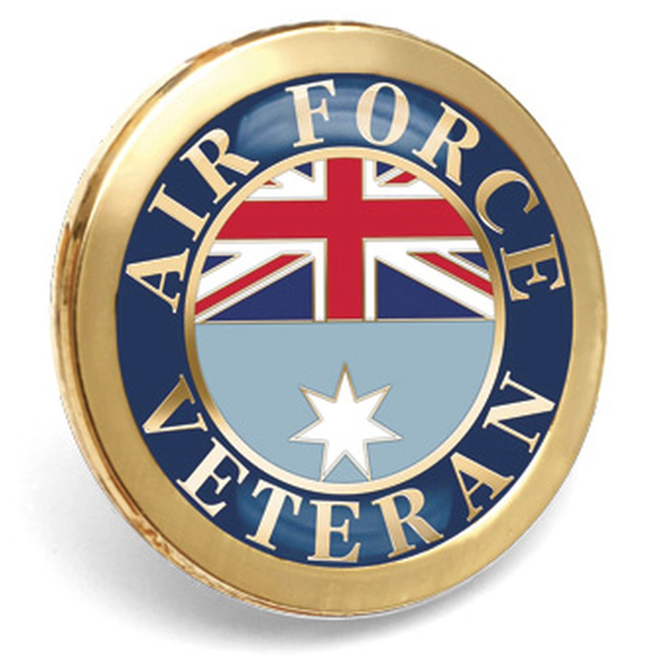 Share pride in your service with this exquisite enamel over metal veterans' badge. Designed to reflect the colours and traditions of the Royal Australian Air Force, it is a subtle and tasteful pin for formal and informal occasions. The pin measures 20mm and is secured with a durable butterfly pin, and is displayed on a beautiful presentation card.