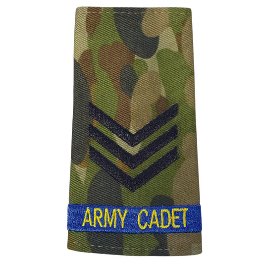 Experience the pride and honour of being a Sergeant in the Australian Army Cadets with our Auscam Rank Slide! Perfect for displaying your rank and representing your dedication to serving your country. Get yours now and feel the power and prestige of wearing an official AAC Rank Slide. www.defenceqstore.com.au