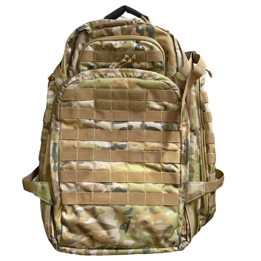 The AMCU Tactical 45LT Patrol Pack is designed for 2-3 day missions, featuring two main compartments for efficient gear organization. It includes a front pocket with an internal organizer, a dedicated hydration pocket, and a protective pouch for sunglasses. Equipped with MOLLE webbing on the sides and front, plus a top carry handle and adjustable chest straps, this pack offers versatile carrying options. www.defenceqstore.com.au