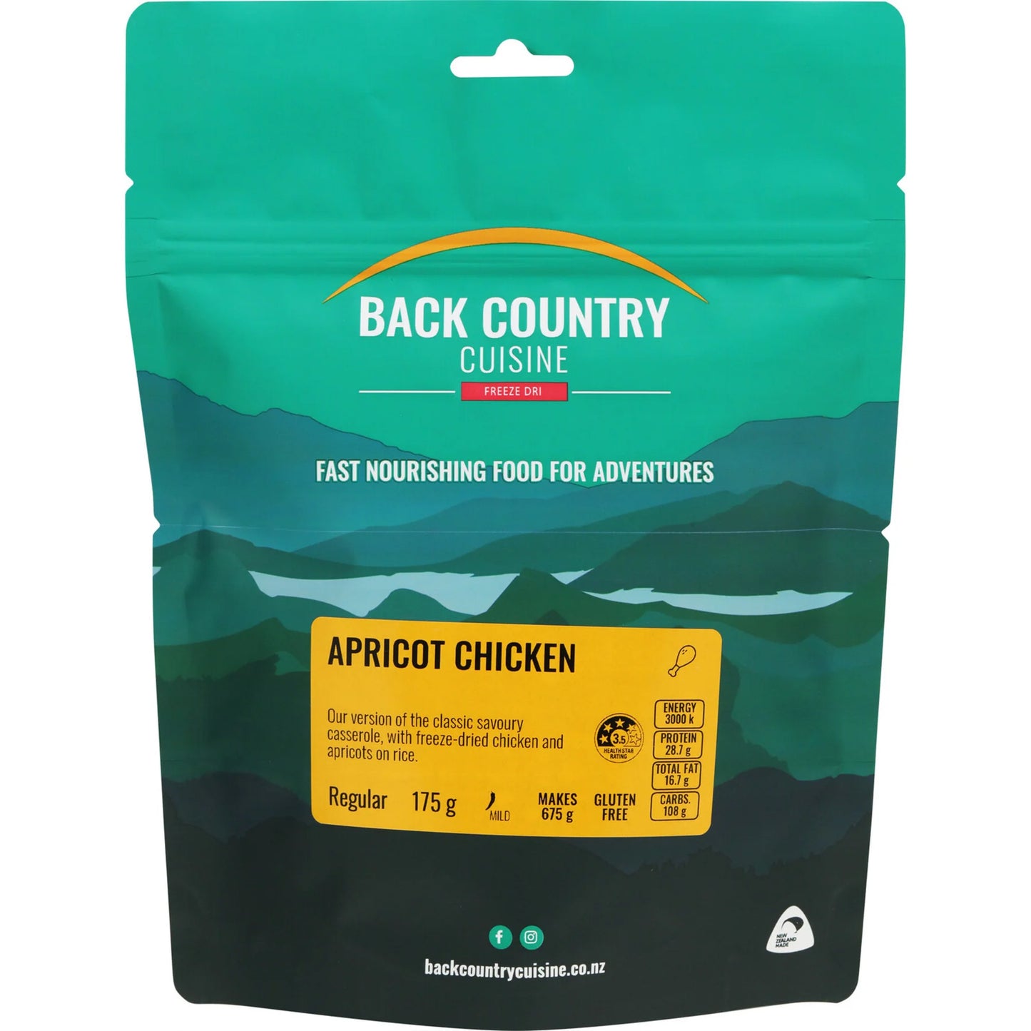 Back Country Cuisine Freeze Dried Meal Apricot Chicken