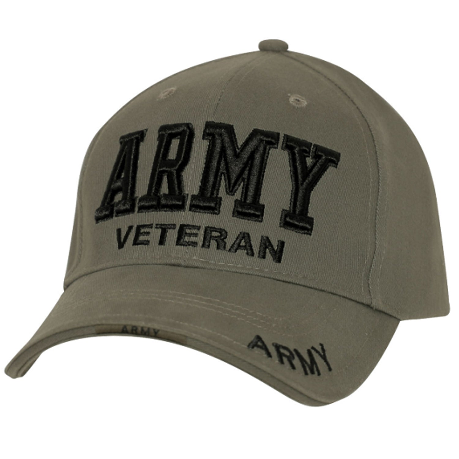 Deluxe Army Veteran Cap features large embroidered “Army Veteran” text on the front and upper brim. www.defenceqstore.com.au