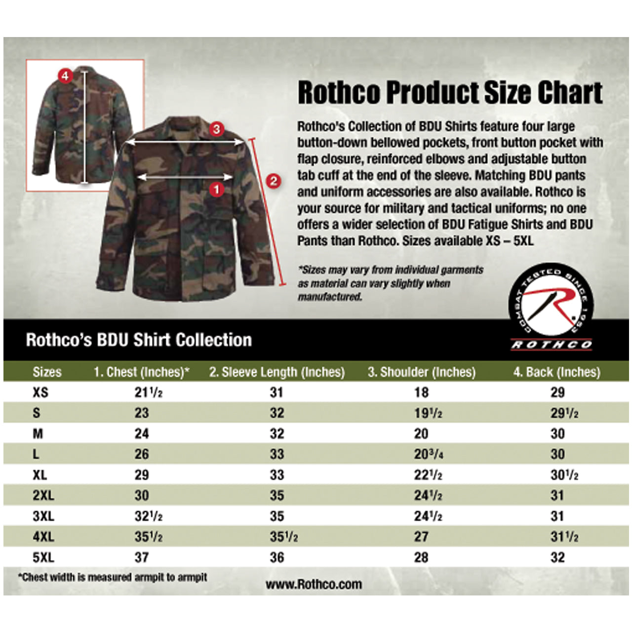 Rothco Woodland Digital Camo BDU Shirts