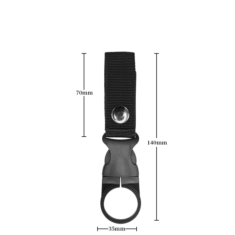 Stay hydrated without breaking stride. This versatile water bottle holder clips securely to your belt, MOLLE webbing, pack, or vest—keeping your drink within arm's reach during missions, training, hikes, or hunts. The quick-release system lets you grab a drink in seconds, no fumbling required. www.defenceqstore.com.au