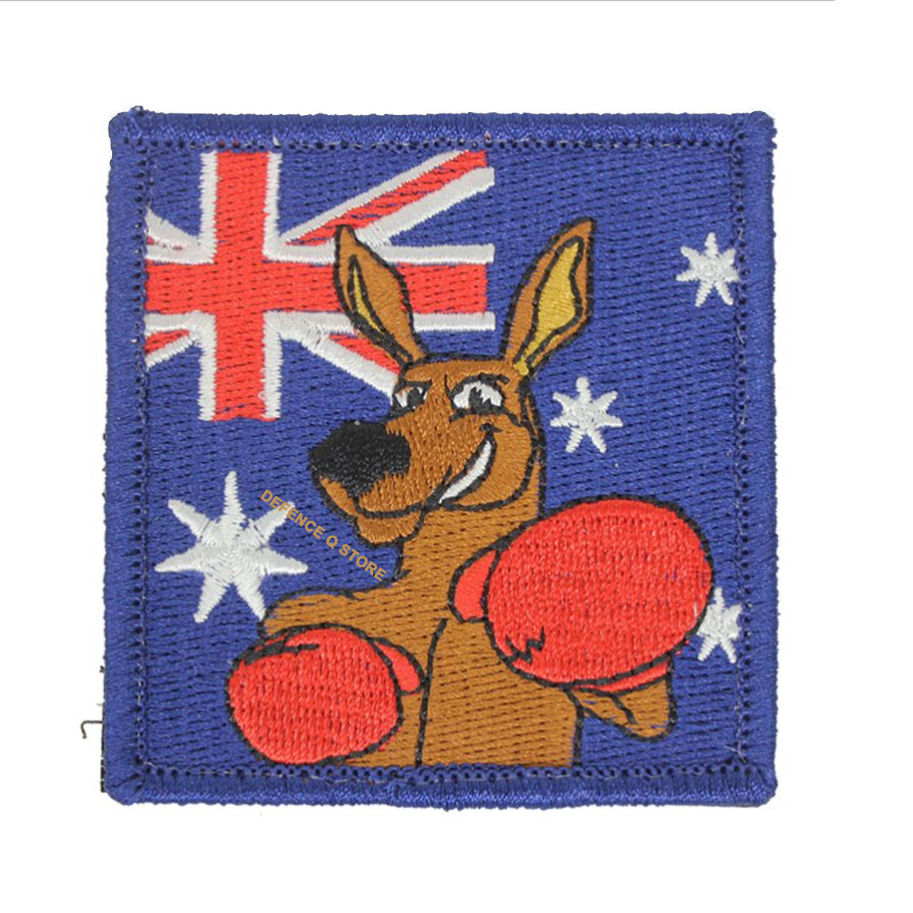 Experience the pride of Australia with our iconic Australian Flag and Boxing Kangaroo Embroidery Patch, featuring a sturdy Velcro backing for easy application. Measuring at a compact 6x6cm, this patch is the perfect addition to your collection or to show your love for Australia on any surface. www.defenceqstore.com.au