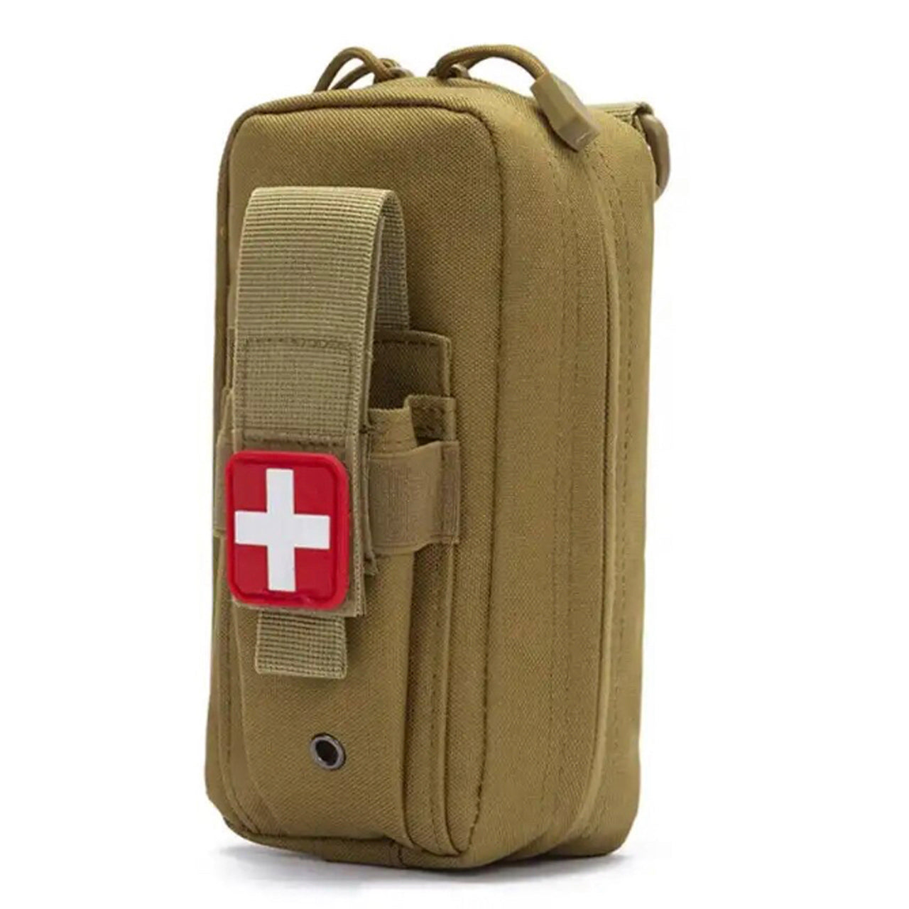 Compact Emergency kit pouch with lots of uses, carry your tourniquet, multitool or torch in the front pocket. Add your essential items in the main compartment from bandages to rations. Attach to your gear with x2 MOLLE straps to suit your needs but don't forget this essential pouch in the field. www.defenceqstore.com.au