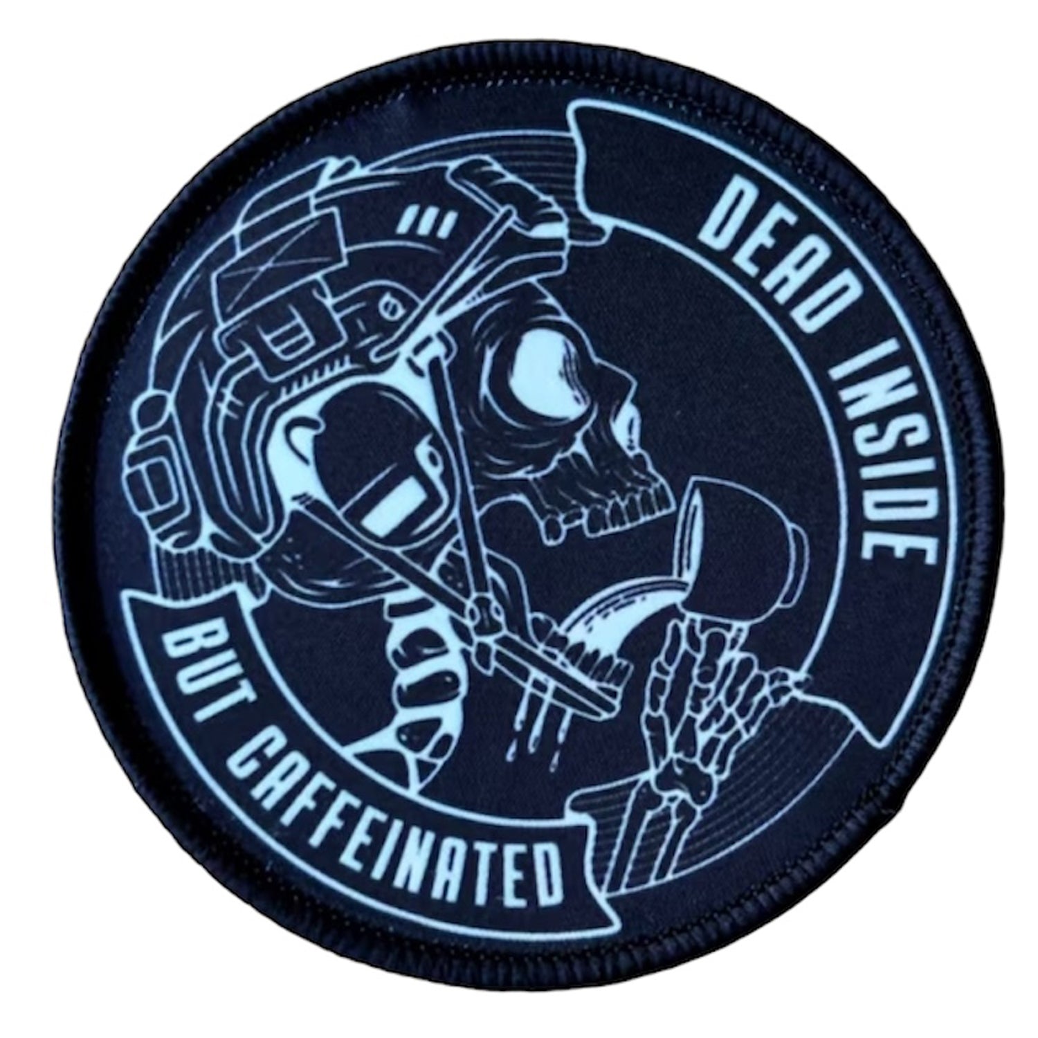 Get ready to experience the ultimate patching tool! The Dead Inside But Caffinated Hook &amp; Loop is 8cm - the perfect size for all your patching needs. Trust us, you won't want to be without it! www.defenceqstore.com.au