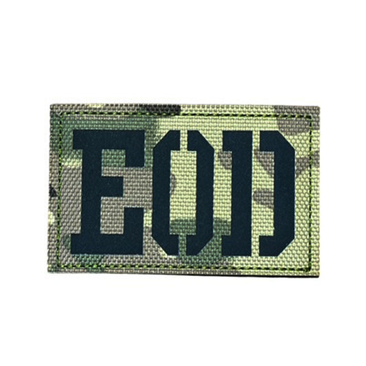 Make a bold statement with the EOD Laser Cut Multicam Patch. This striking 8x5cm patch features laser-cut precision detailing that demands attention. Backed with both hook and loop fasteners, it's ready to attach to tactical gear, backpacks, or uniforms instantly. www.defenceqstore.com.au