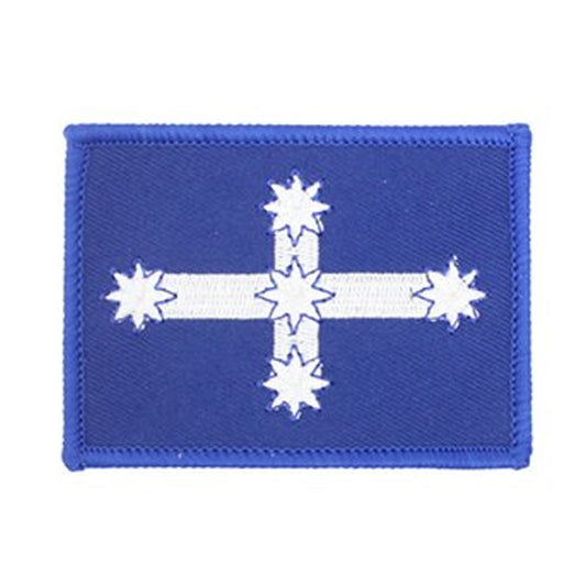 Own a piece of Australian history with this authentic Eureka Southern Cross sew-on embroidery patch. Featuring the iconic white cross and stars against a striking blue background, this design honours the legendary flag that symbolised the miners' fight for justice at the Eureka Stockade. www.defenceqstore.com.au