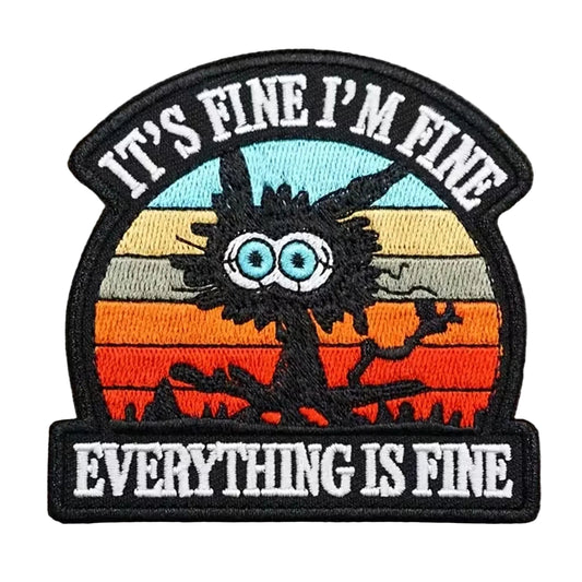 Unleash your creativity with the Everything Is Fine Embroidery Patch Hook &amp; Loop ! Measuring 8x7.9cm and featuring a beautifully embroidered design and secure hook &amp; loop backing, this patch is a must-have for any collector. www.defenceqstore.com.au