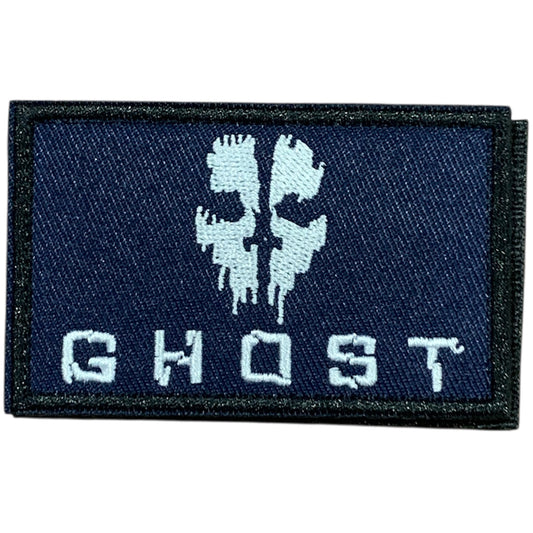 Unleash your creativity with the Ghost Embroidery Patch Hook &amp; Loop Blue! Measuring 8x5cm and featuring a beautifully embroidered design and secure hook &amp; loop backing, this patch is a must-have for any collector. www.defenceqstore.com.au