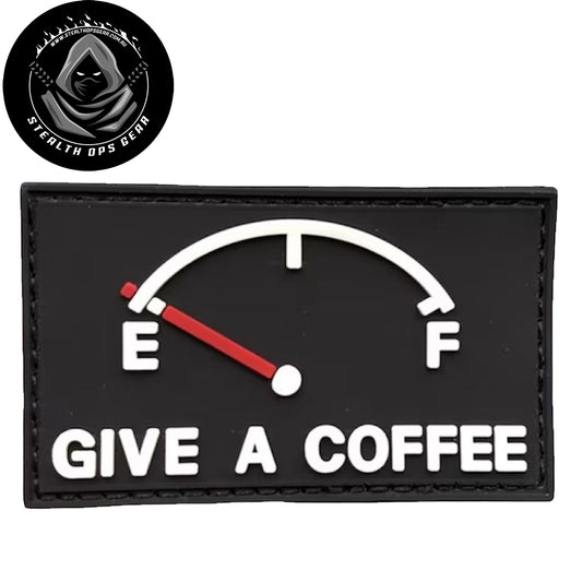 Unleash your creativity with the Give A Coffee PVC Morale Patch Velcro Backed! Measuring 8.5cm and featuring a beautifully moulded design and secure hook backing, this patch is a must-have for any collector. www.defenceqstore.com.au