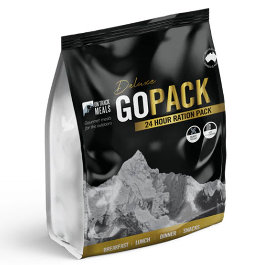 The&nbsp;Deluxe&nbsp;Go Pack&nbsp;has breakfast, lunch, dinner and snacks, as well as hot drinks, hydration and cutlery. We've also thrown in 3 of our flameless heater bags, in case you don't have the chance to boil water. www.defenceqstore.com.au