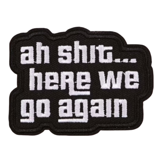 Transform into your strongest self with the Here We Go Again Morale Patch Plain Backed Iron On Patch, measuring 8cm! Unleash your inner power and conquer every challenge with confidence and style. www.defenceqstore.com.au