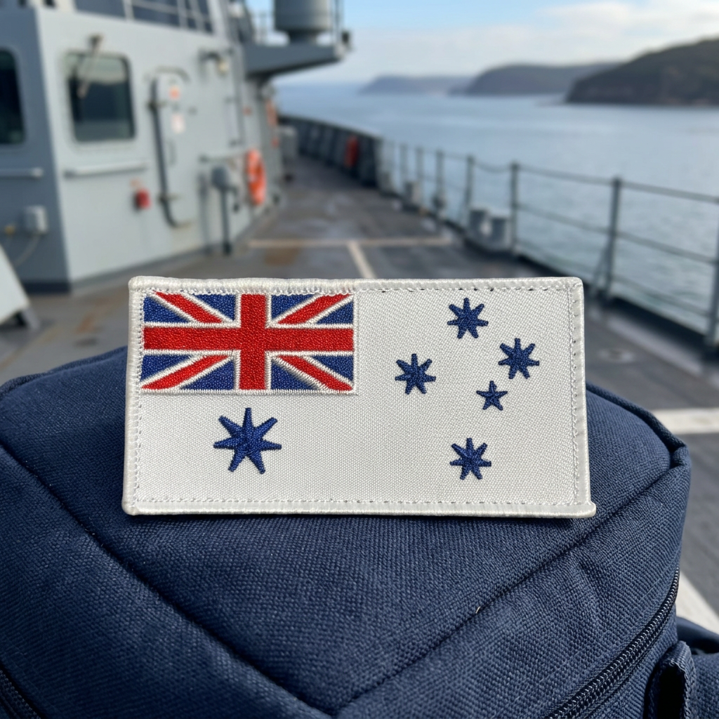 Navy White Ensign Australian Flag Embroidered Morale Patch