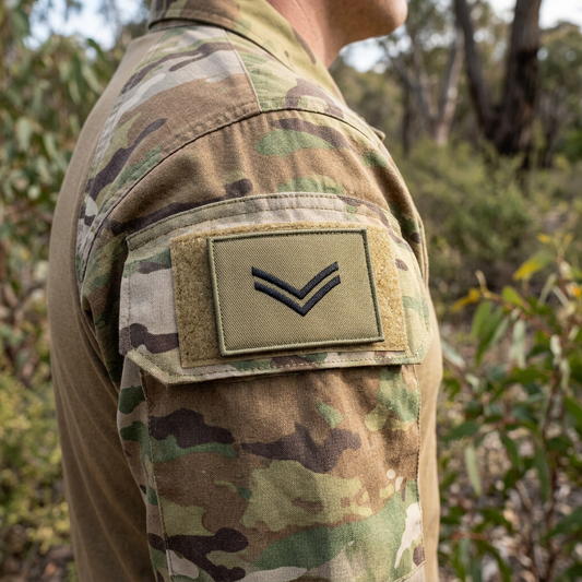Corporal Embroidery Velcro Backed Morale Patch Khaki