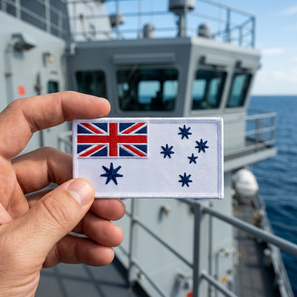 Navy White Ensign Australian Flag Embroidered Morale Patch