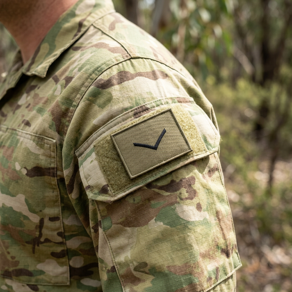 Lance Corporal Embroidery Velcro Backed Morale Patch Khaki