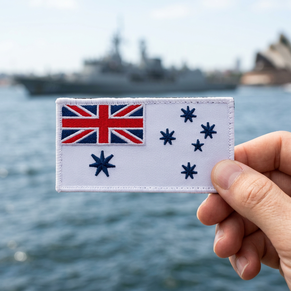 Navy White Ensign Australian Flag Embroidered Morale Patch