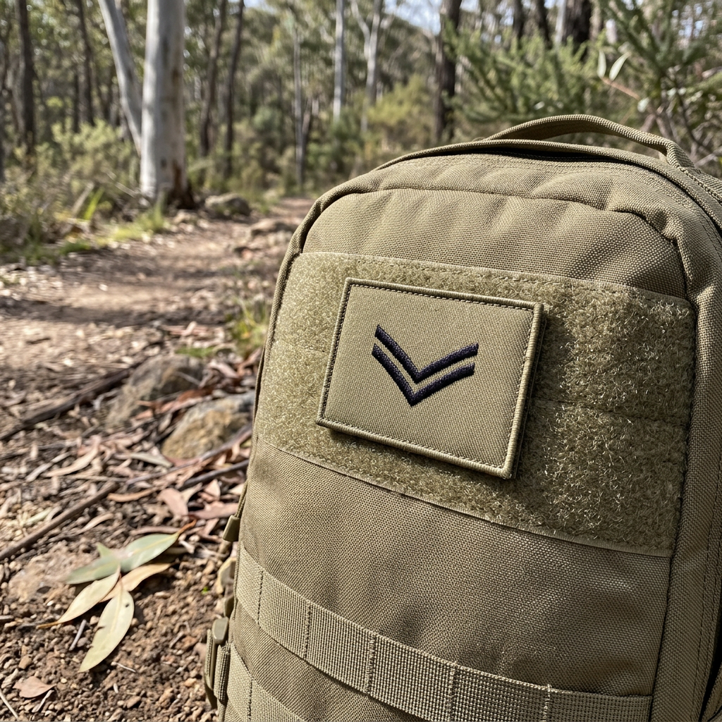 Corporal Embroidery Velcro Backed Morale Patch Khaki