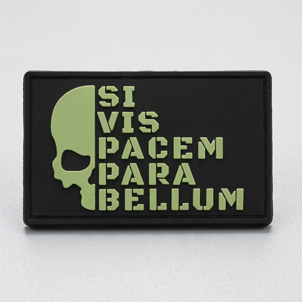 Black Para Bellum PVC patch studio view