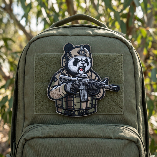 Tactical Panda Back Hand Embroidery Patch Hook & Loop