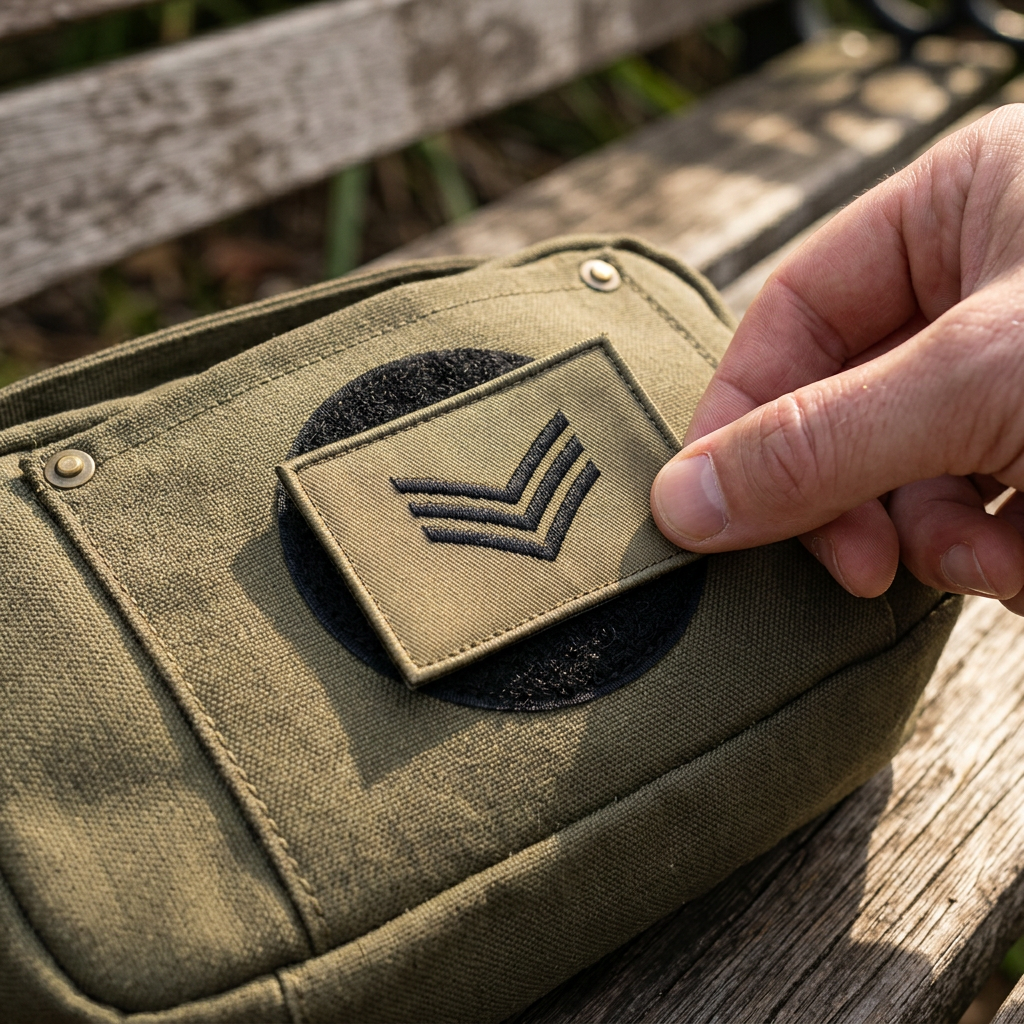 Sergeant Embroidery Velcro Backed Morale Patch Khaki