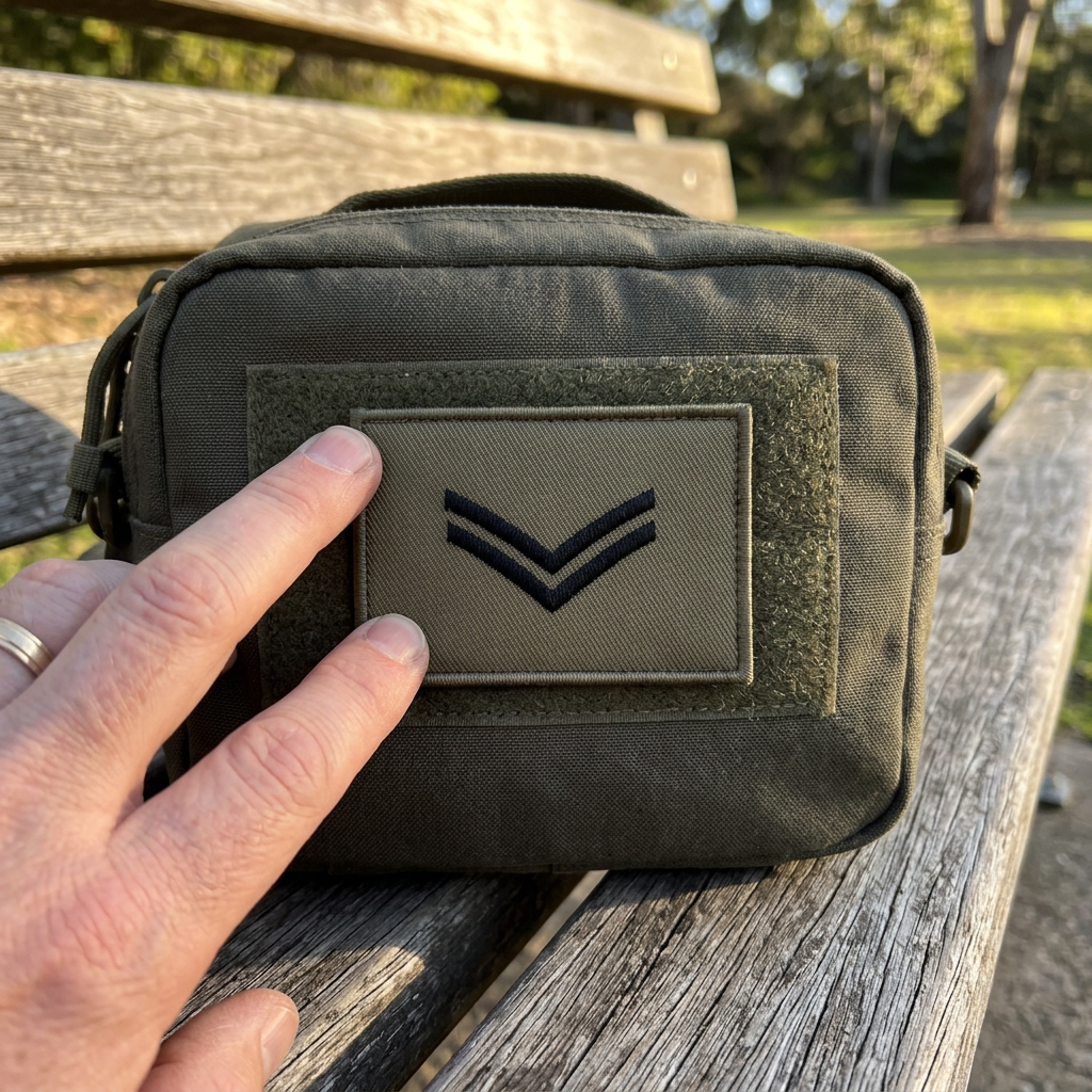 Corporal Embroidery Velcro Backed Morale Patch Khaki