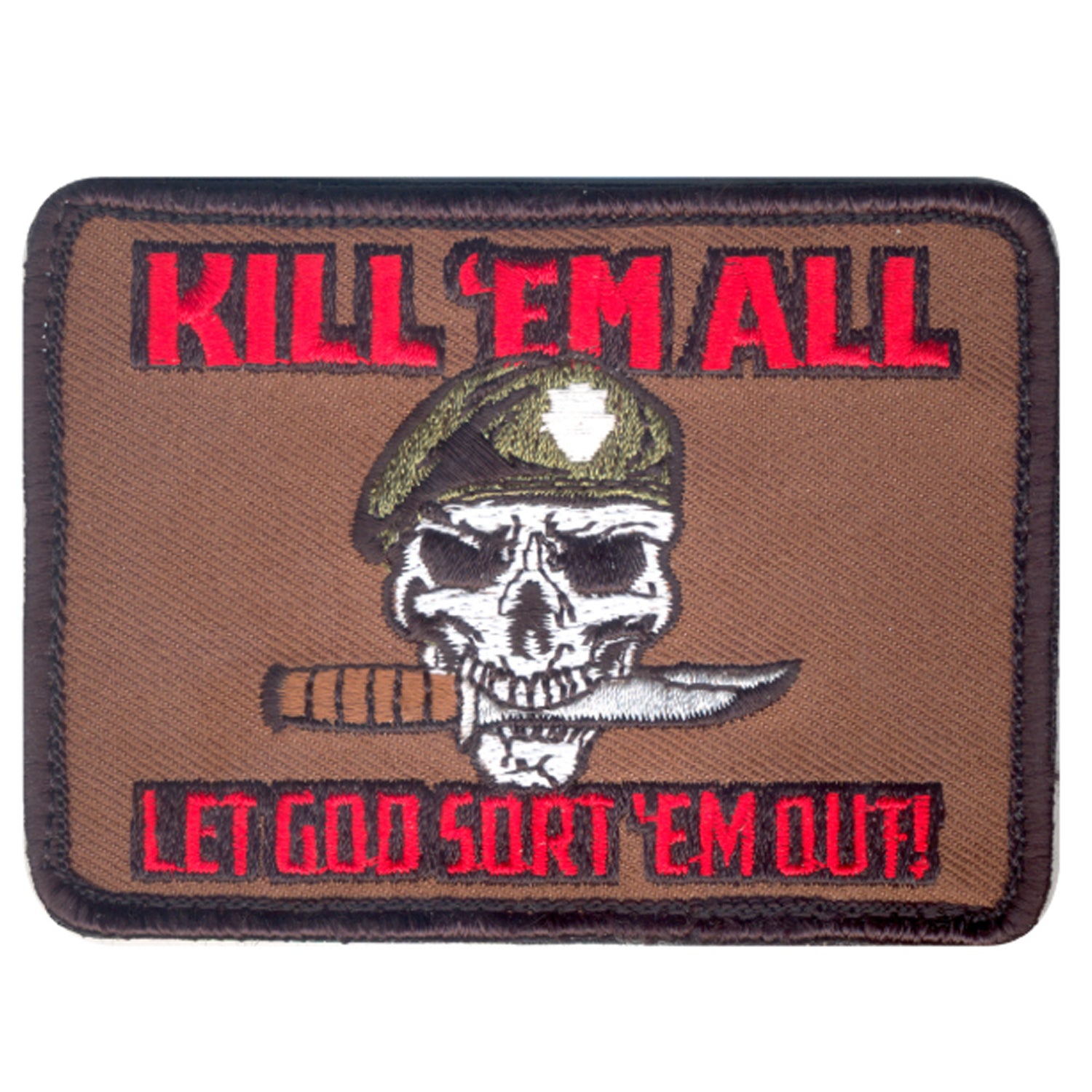 Dominate your gear with this striking Kill Em All Patch, engineered for serious operators. Measuring 8x6cm, it features dual-sided hook and loop backing www.defenceqstore.com.au