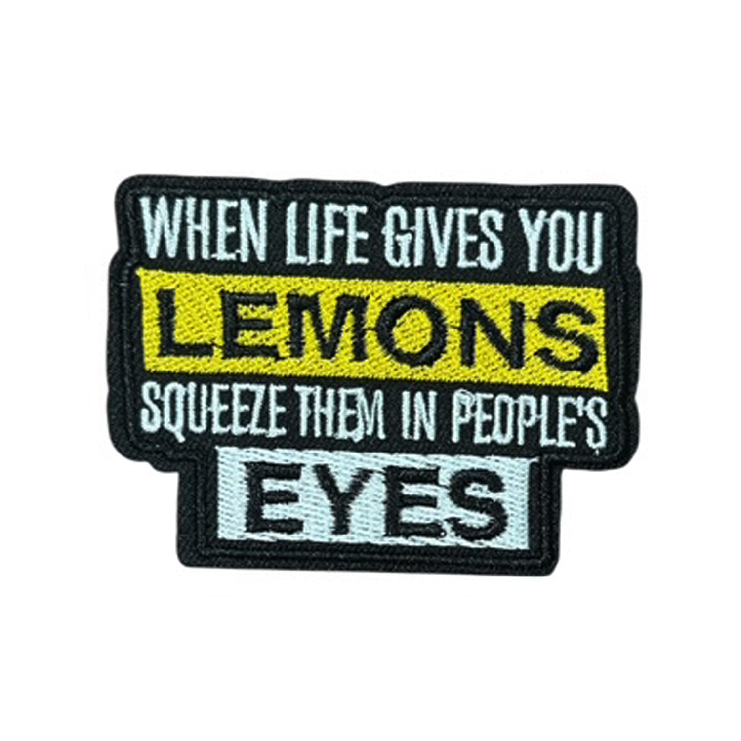When Life Gives You Lemons Iron On Morale Patch, measuring 7.7x6cm, is a striking and durable addition to personalize your gear with style and toughness. Crafted with high-quality embroidery, this patch features a versatile pattern that blends seamlessly with various tactical and outdoor equipment. www.defenceqstore.com.au